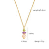 Wholesale Natural Stone Pendant Necklace Stainless Steel Geometric Simple Set With Gemstones For Women