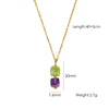 Wholesale Natural Stone Pendant Necklace Stainless Steel Geometric Simple Set With Gemstones For Women