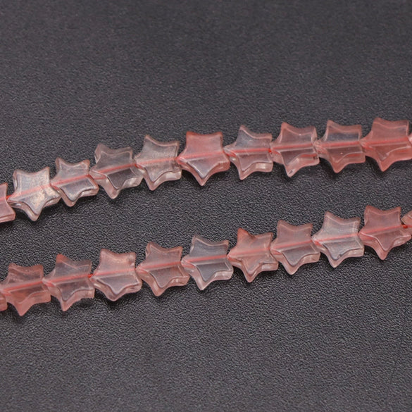 Wholesale Natural Stone Powder Crystal Fivepointed Star Loose Beads For Jewelry Accessories Earrings Semifinished Materials With Polishing Treatment