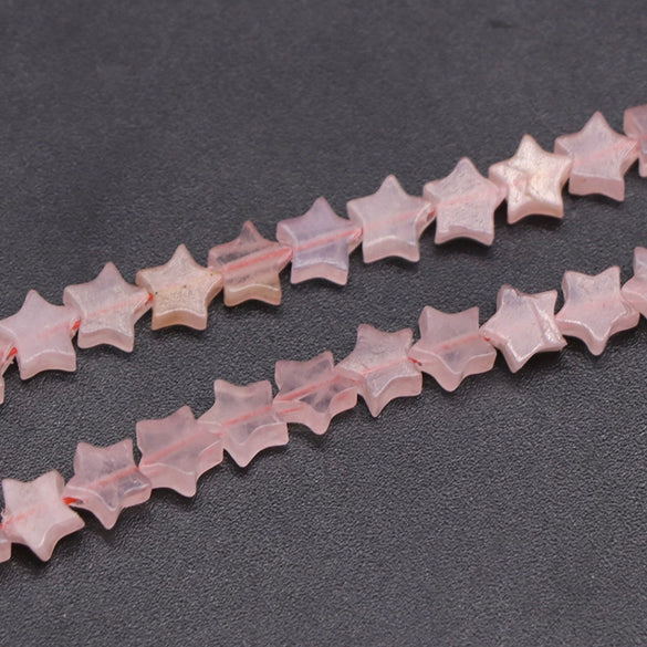 Wholesale Natural Stone Powder Crystal Fivepointed Star Loose Beads For Jewelry Accessories Earrings Semifinished Materials With Polishing Treatment