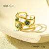 Wholesale Natural Stone Ring Stainless Steel Light Luxury Style Electroplated