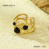 Wholesale Natural Stone Ring Stainless Steel Light Luxury Style Electroplated