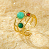 Wholesale Natural Stone Ring Stainless Steel Light Luxury Style Electroplated