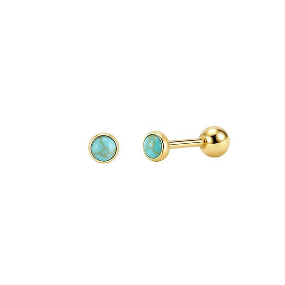 Wholesale Natural Stone S925 Silver Geometric Baroque Style Electroplated Stud Earrings For Women