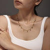 Wholesale Natural Stone 316L Stainless Steel Geometric Handmade Double Layer Overlay Electroplated 18K Gold Colorpreserving Women's Clavicle Necklace