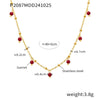 Wholesale Natural Stone 316L Stainless Steel Geometric Handmade Double Layer Overlay Electroplated 18K Gold Colorpreserving Women's Clavicle Necklace