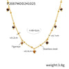 Wholesale Natural Stone 316L Stainless Steel Geometric Handmade Double Layer Overlay Electroplated 18K Gold Colorpreserving Women's Clavicle Necklace
