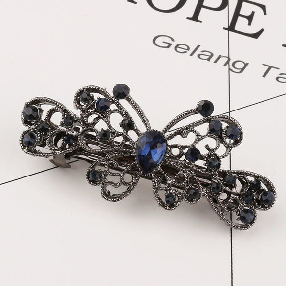 Wholesale Natural Style Alloy Nickelfree Plated Diamond Inlaid Crystal Bow Hairpin For Women