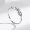 Wholesale Natural Style Feather Ring 925 Sterling Silver Electroplated Unisex