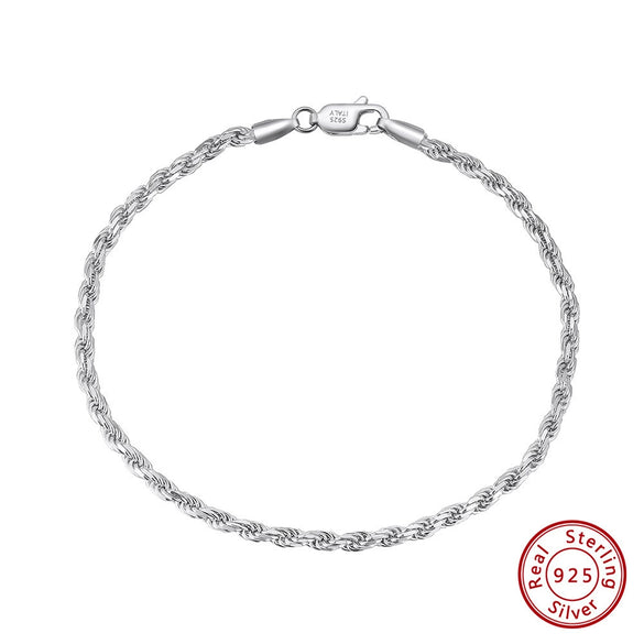 Wholesale Natural Style Geometric S925 Sterling Silver Woven Twist Bracelet With Electroplating