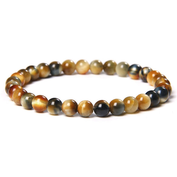 Wholesale Natural Tiger Eye Stone Geometric Handmade Bracelet