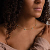 Wholesale Natural Turquoise Clavicle Chain Tassel Zircon Necklace Titanium Steel Geometric Electroplated Ochain Unisex