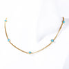 Wholesale Natural Turquoise Clavicle Chain Tassel Zircon Necklace Titanium Steel Geometric Electroplated Ochain Unisex