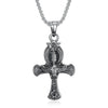 Wholesale Nautical Cross Pendant Necklace Retro Style Titanium Steel Square Pearl