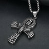 Wholesale Nautical Cross Pendant Necklace Retro Style Titanium Steel Square Pearl