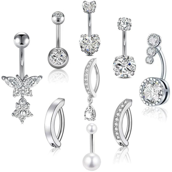Wholesale Navel Nail Piercing Jewelry Stainless Steel Butterfly Style Electroplated