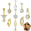 Wholesale Navel Nail Piercing Jewelry Stainless Steel Butterfly Style Electroplated
