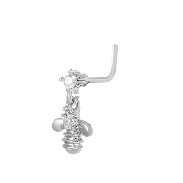 Wholesale Navel Ring Jewelry Copper Inlaid Zircon Geometric Butterfly Heart Crown Moon Water Drop Bee Style For Women