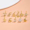 Wholesale Navel Ring Jewelry Copper Inlaid Zircon Geometric Butterfly Heart Crown Moon Water Drop Bee Style For Women
