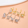 Wholesale Navel Ring Jewelry Copper Inlaid Zircon Geometric Butterfly Heart Crown Moon Water Drop Bee Style For Women