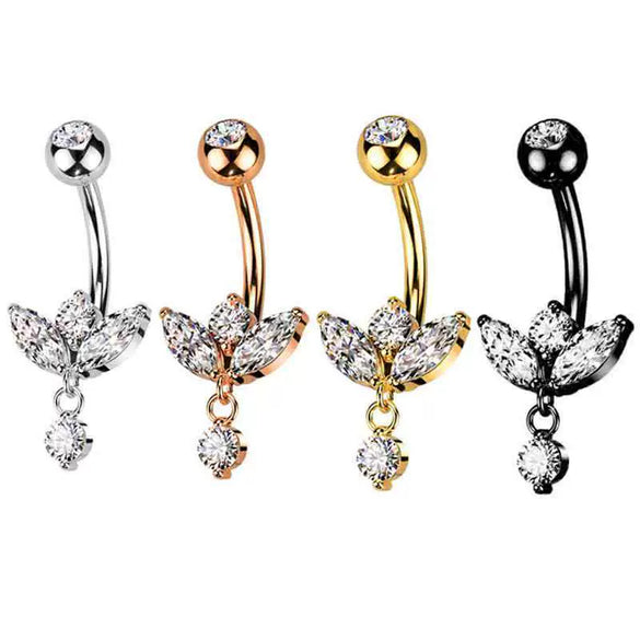 Wholesale Navel Ring Jewelry Stainless Steel Heart Shape Electroplated