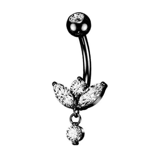 Wholesale Navel Ring Jewelry Stainless Steel Heart Shape Electroplated