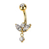 Wholesale Navel Ring Jewelry Stainless Steel Heart Shape Electroplated