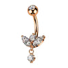 Wholesale Navel Ring Jewelry Stainless Steel Heart Shape Electroplated