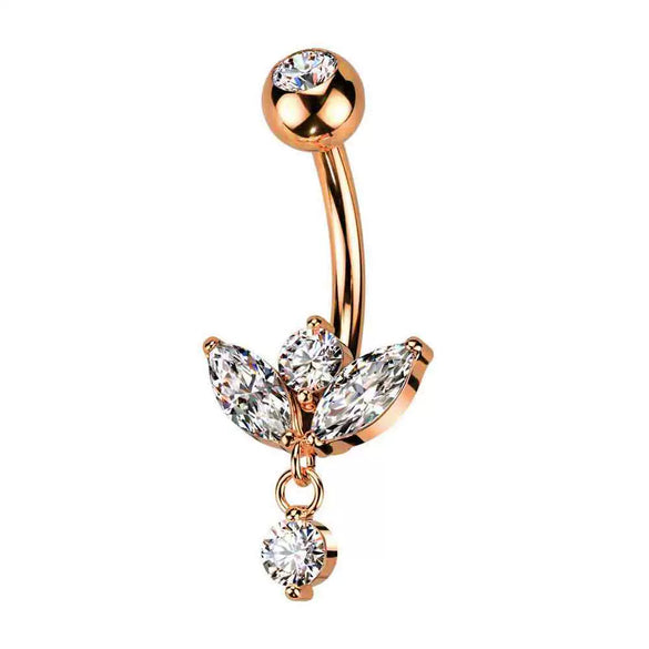 Wholesale Navel Ring Jewelry Stainless Steel Heart Shape Electroplated