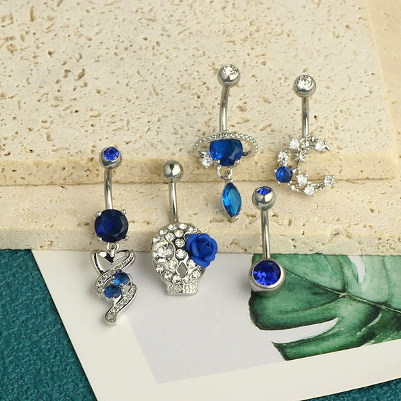 Wholesale Navel Ring Set Stainless Steel Geometric Simple Style Electroplating