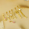 Wholesale Navel Ring Stainless Steel Geometric Electroplated Simple Style Body Puncture