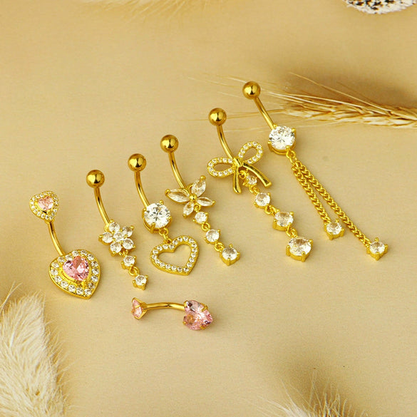 Wholesale Navel Ring Stainless Steel Geometric Electroplated Simple Style Body Puncture