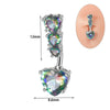 Wholesale Navel Ring Stainless Steel Inlaid Zircon Heart Shape Unisex