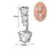 Wholesale Navel Ring Stainless Steel Inlaid Zircon Heart Shape Unisex