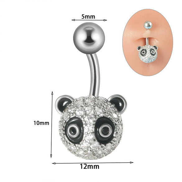 Wholesale Navel Ring Stainless Steel Inlaid Zircon Heart Shape Unisex