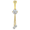 Wholesale Navel Ring Stainless Steel Inlaid Zircon With Heart Pattern And Electroplating Treatment Unisex