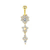 Wholesale Navel Ring Stainless Steel Inlaid Zircon With Heart Pattern And Electroplating Treatment Unisex