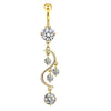 Wholesale Navel Ring Stainless Steel Inlaid Zircon With Heart Pattern And Electroplating Treatment Unisex