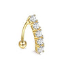 Wholesale Navel Ring Stainless Steel Inlaid Zircon With Heart Pattern And Electroplating Treatment Unisex