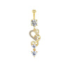 Wholesale Navel Ring Stainless Steel Inlaid Zircon With Heart Pattern And Electroplating Treatment Unisex