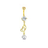 Wholesale Navel Ring Stainless Steel Inlaid Zircon With Heart Pattern And Electroplating Treatment Unisex
