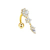 Wholesale Navel Ring Stainless Steel Inlaid Zircon With Heart Pattern And Electroplating Treatment Unisex