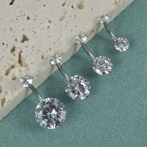 Wholesale Navel Ring Stainless Steel Zircon Round Unisex Puncture Jewelry