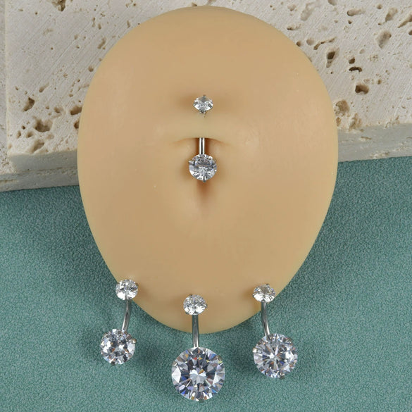 Wholesale Navel Ring Stainless Steel Zircon Round Unisex Puncture Jewelry