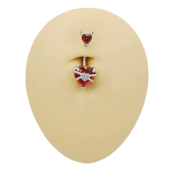 Wholesale Navel Ring Zinc Alloy Heart Shaped Personality Ornament