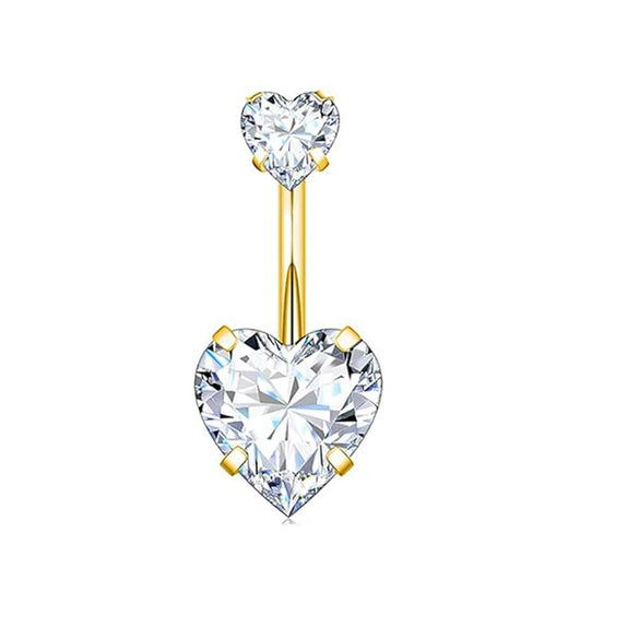 Wholesale Navel Rings Set Stainless Steel Zirconencrusted Drop Shape Electroplating Unisex Body Piercing Jewelry