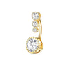 Wholesale Navel Rings Set Stainless Steel Zirconencrusted Drop Shape Electroplating Unisex Body Piercing Jewelry