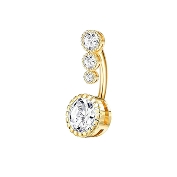 Wholesale Navel Rings Set Stainless Steel Zirconencrusted Drop Shape Electroplating Unisex Body Piercing Jewelry
