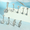 Wholesale Navel Rings Set Stainless Steel Zirconencrusted Drop Shape Electroplating Unisex Body Piercing Jewelry