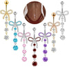 Wholesale Navel Rings Stainless Steel Bowknot Electroplated Body Piercing Jewelry Unisex